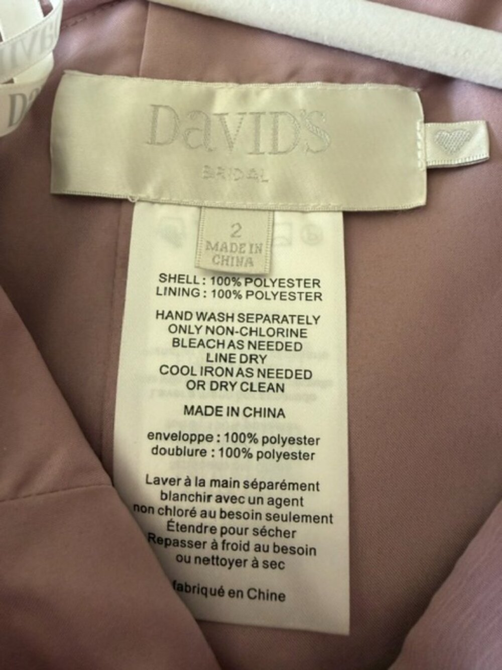 David's Bridal One Shoulder Dusty Rose Chiffon Maxi Gown Size 2 Luxury Chic - Picture 7 of 9